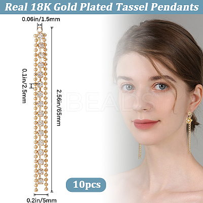 10Pcs Brass Rhinestone Cup Chain Big Pendants KK-BBC0011-79-1