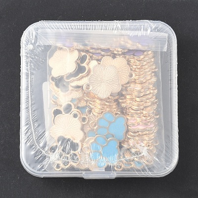 80Pcs 5 Colors Alloy Enamel Pendants ENAM-YW0005-19-1