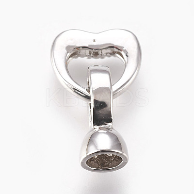 Brass Micro Pave Cubic Zirconia Fold Over Clasps KK-P164-07P-1