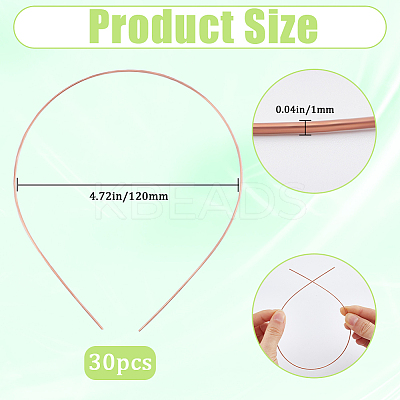 30Pcs Hair Accessories Iron Hair Band Findings OHAR-GF0001-32-1
