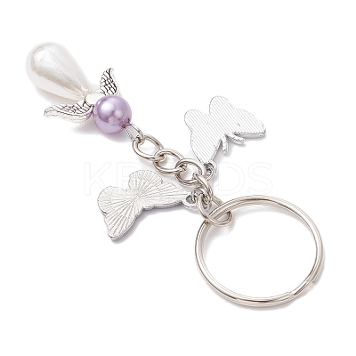 8Pcs Plastic Imitation Pearl Keychains KEYC-JKC01307-1