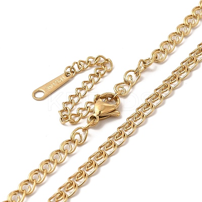 Ion Plating(IP) 304 Stainless Steel Link Necklace for Women NJEW-G097-10G-1