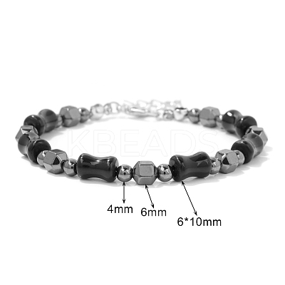 Adjustable Synthetic Non-magnetic Hematite Bead Stretch Bracelets PW-WG03C29-01-1