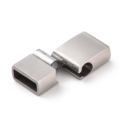Tarnish Resistant 304 Stainless Steel Rectangle Magnetic Clasps with Glue-in Ends STAS-E089-42P-A-1