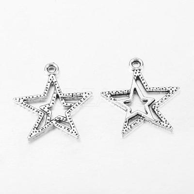 Antique Silver Tibetan Style Star Pendant(Left and Right Random Delivery) X-LF8939Y-1
