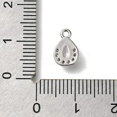 Rack Plating Brass Micro Pave Cubic Zirconia Charms KK-M014-06P-1