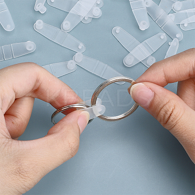 300Pcs PP Plastic Badge Strap Clip Key Chain Connector Plastic Keychain Clip for Card Holder FIND-NB0006-90-1