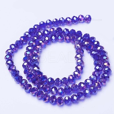 Electroplate Glass Beads Strands EGLA-A034-T4mm-B15-1