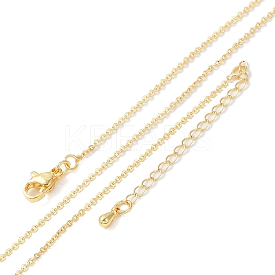 Brass Rolo Chains Necklaces for Women NJEW-D302-43G-1