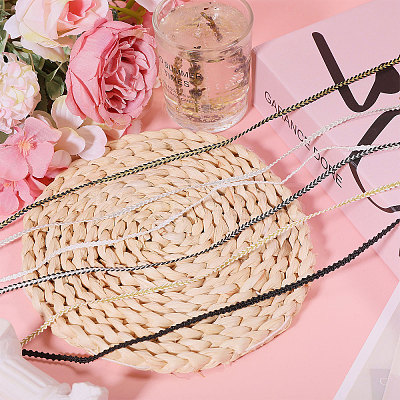 6 Yards 6 Colors Polyester Braided Lace Trim OCOR-GL0001-18-1