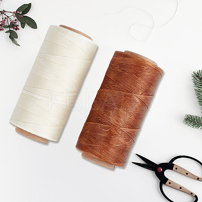 2 Rolls 2 Colors Flat Waxed Cotton Cord OCOR-CL0001-13-1