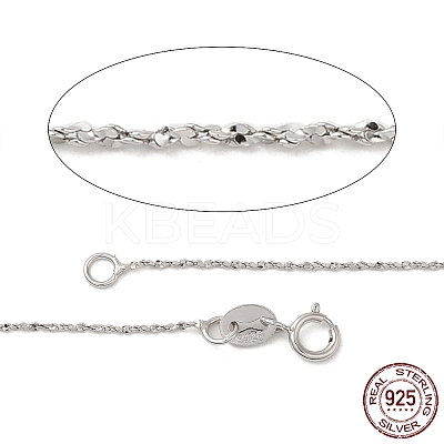 Anti-Tarnish Trendy Unisex Rhodium Plated 925 Sterling Silver Chain Necklaces STER-M034-B-19-1