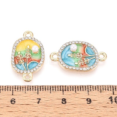 Alloy Crystal Rhinestone and ABS Imitation Pearl Connector Charms PALLOY-T092-07G-1