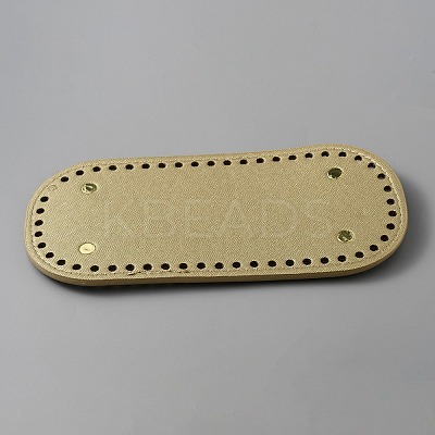 Oval PU Leather Knitting Crochet Bags Nail Bottom Shaper Pad DIY-WH0349-97C-1