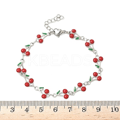 304 Stainless Steel Enamel Link Bracelets for Women BJEW-K226-16P-1