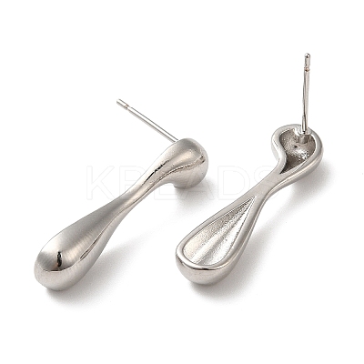 Rack Plating Brass Teardrop Stud Earrings for Women EJEW-Z019-08P-1