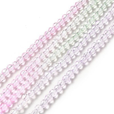 Transparent Gradient Color Glass Beads Strands X1-GLAA-H021-01B-02-1