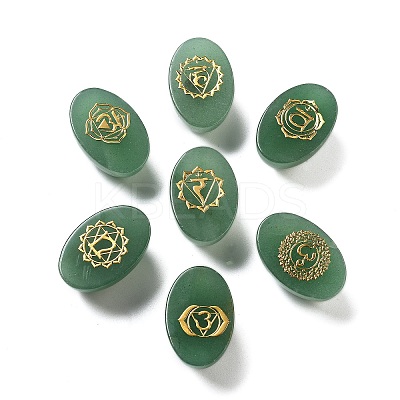 Natural Green Aventurine Oval Display Decorations G-F774-01A-1