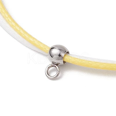 16Pcs Two Tone Waxed Polyester Cord Bracelets for Men Women BJEW-JB11790-1