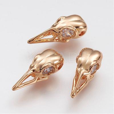 Brass Micro Pave Grade AAA Cubic Zirconia Beads ZIRC-P043-05G-NR-1