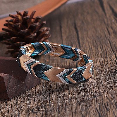Zinc Alloy Arrow Pattern Multi-Color Cuff Bangles for Women FS-WG877A9-01-1