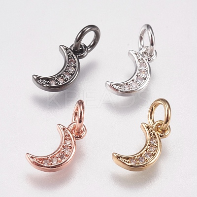 Brass Micro Pave Cubic Zirconia Charms ZIRC-E147-59-1
