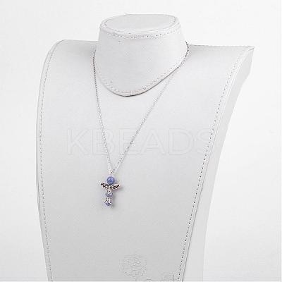 Natural Gemstone Pendant Necklaces NJEW-JN01645-1