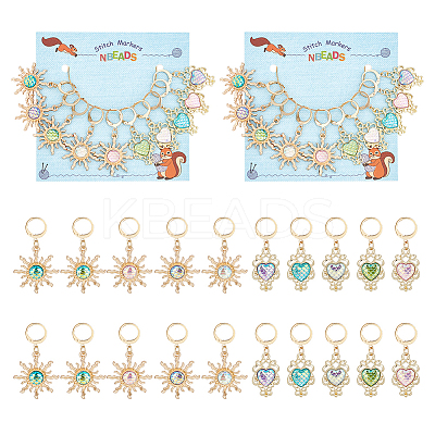 Alloy with Plastic Pendant Stitch Markers HJEW-AB00253-1