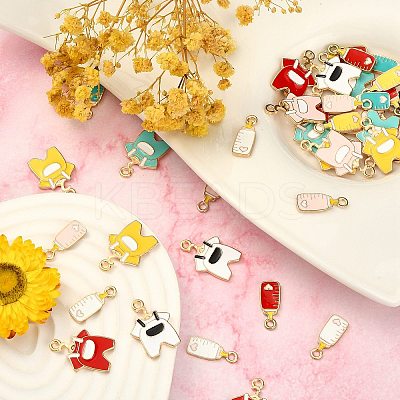 40Pcs 10 Styles Alloy Enamel Pendants ENAM-CJ0002-40-1