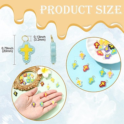 20Pcs 10 Colors Handmade Lampwork Pendants PALLOY-CJ00166-1