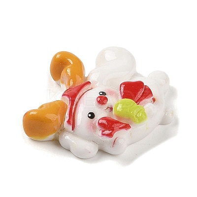 Christmas Rabbit Theme Opaque Resin Decoden Cabochons RESI-S397-01B-1