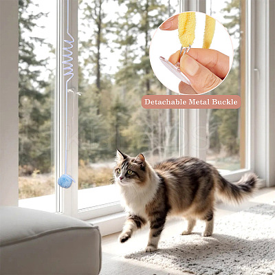 3Pcs 3 Colors Cloth & Iron Spring Ball Cat Toys AJEW-TA0002-21-1