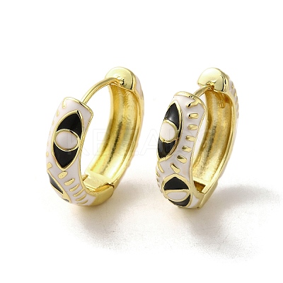 Horse Eye Real 18K Gold Plated Brass Hoop Earrings EJEW-Q797-07G-04-1
