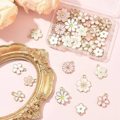 40Pcs 10 Styles Alloy Enamel Pendants ENAM-FS0004-04A-1