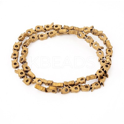 PVD Vacuum Plating Non-magnetic Synthetic Hematite Beads Strands G-F682-19-F-1
