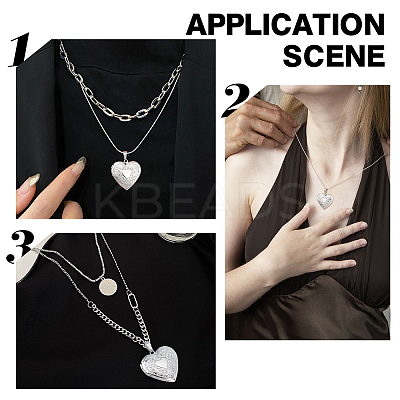 Heart Pendant Necklace DIY Making Kit DIY-DC0001-19-1