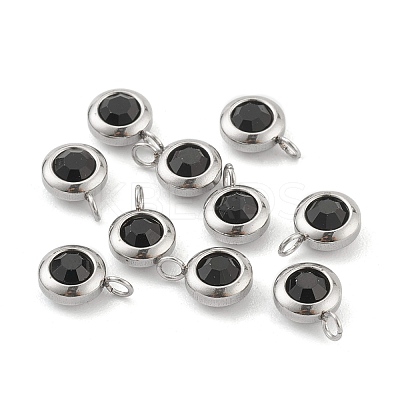 304 Stainless Steel Rhinestone Charms STAS-Z009-04-02P-1