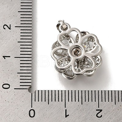 Rack Plating Brass Micro Pave Cubic Zirconia Pendant KK-H485-40P-1