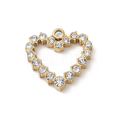 304 Stainless Steel with Rhinestone Pendants STAS-Z120-02A-G-1