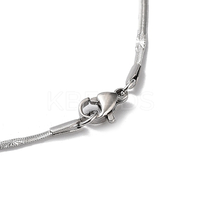 Non-Tarnish 304 Stainless Steel Flat Snake Chain Necklaces for Women NJEW-D058-03P-1