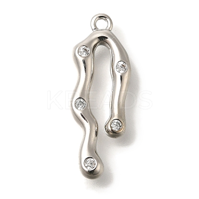 Brass Micro Pave Cubic Zirconia Pendants KK-B122-03D-04P-1