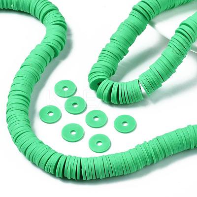 Flat Round Handmade Polymer Clay Beads CLAY-R067-12mm-06-1