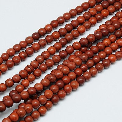 1 Strand Dyed Saddle Brown Round Synthetic Turquoise Beads Strands X-TURQ-G106-6mm-02J-1