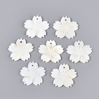 Natural Freshwater Shell Carved Pendants SHEL-N038-35-1
