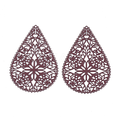430 Stainless Steel Filigree Pendants STAS-S108-15C-1