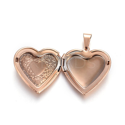 304 Stainless Steel Locket Pendants STAS-O116-04G-RG-1