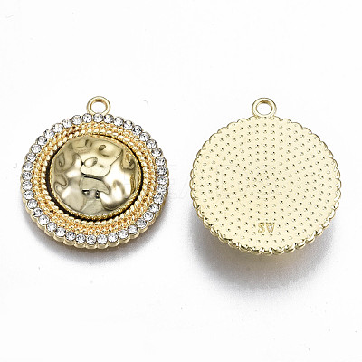 Rack Plating Alloy Crystal Rhinestone Pendants PALLOY-S132-219A-RS-1