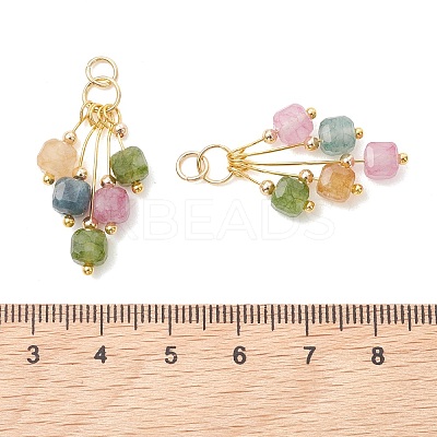 Natural Multicolor Tourmaline Pendants X-PALLOY-JF05436-1