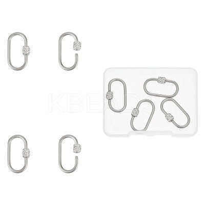 4Pcs 304 Stainless Steel Screw Carabiner Lock Charms STAS-UN0060-16-1