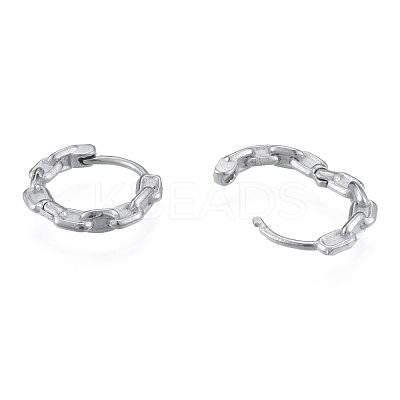 Non-Tarnish 316 Surgical Stainless Steel Chain Shape Hoop Earrings for Men Women EJEW-N052-07-1